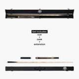 PRO147 Maple Eclipse 3/4 Joint Snooker and Pool Standard Cue and Case Set with 9.5mm Green Layered Tip
