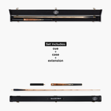 Baize Master Tiger Marksman ¾ Joint English Pool Cue and Case Set with 8.5mm Baize Master Blue Pressed Tip