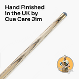 Baize Master Kingwood Limited-Edition 57 Inch ¾ Joint Professional Ash Snooker Pool Cue 9.5mm Tip with Hand Fitted PRO SPIN Medium Tip - Hand Finished in the UK by Cue Care Jim using Lynch’s Cue Balm