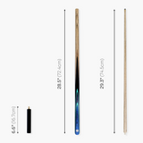 Baize Master Blue Admiral 2 Piece Snooker and Pool Cue with 9.5mm Pro-Impact Tip Baize Master