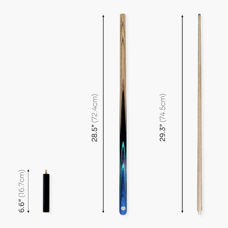 Baize Master Blue Admiral 2 Piece Snooker and Pool Cue with 9.5mm Pro-Impact Tip Baize Master