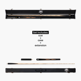 PRO147 Saturn Eclipse 3/4 Joint Snooker and Pool Standard Cue and Case Set with 9.5mm Green Layered Tip