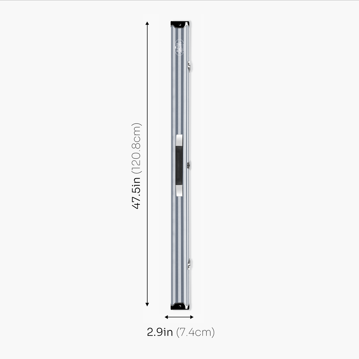 Baize Master GREY 3/4 PRO LINE Aluminium Metal Ends Snooker Pool Cue Case - Holds 1 Cue