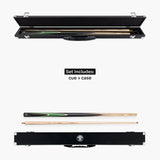 Jonny 8 Ball Sniper 2 Piece English Pool Cue and Case Set 8mm Pro Tip With Black Hard Case
