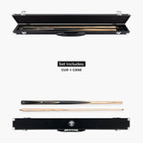 Jonny 8 Ball Sniper 2 Piece English Pool Cue and Case Set 8mm Pro Tip With Black Hard Case