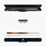 Jonny 8 Ball Sniper 2 Piece English Pool Cue and Case Set 8mm Pro Tip With Black Hard Case