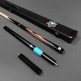 PRO147 Saturn Eclipse 3/4 Joint Snooker and Pool Deluxe Cue Case Set with 9.5mm Green Layered Tip