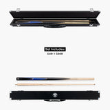 Jonny 8 Ball Sniper 2 Piece English Pool Cue and Case Set 8mm Pro Tip With Black Hard Case