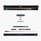 Baize Master Crucible 57 Inch 3/4 Jointed Snooker Pool Cue and Case Set 9.5mm Tip