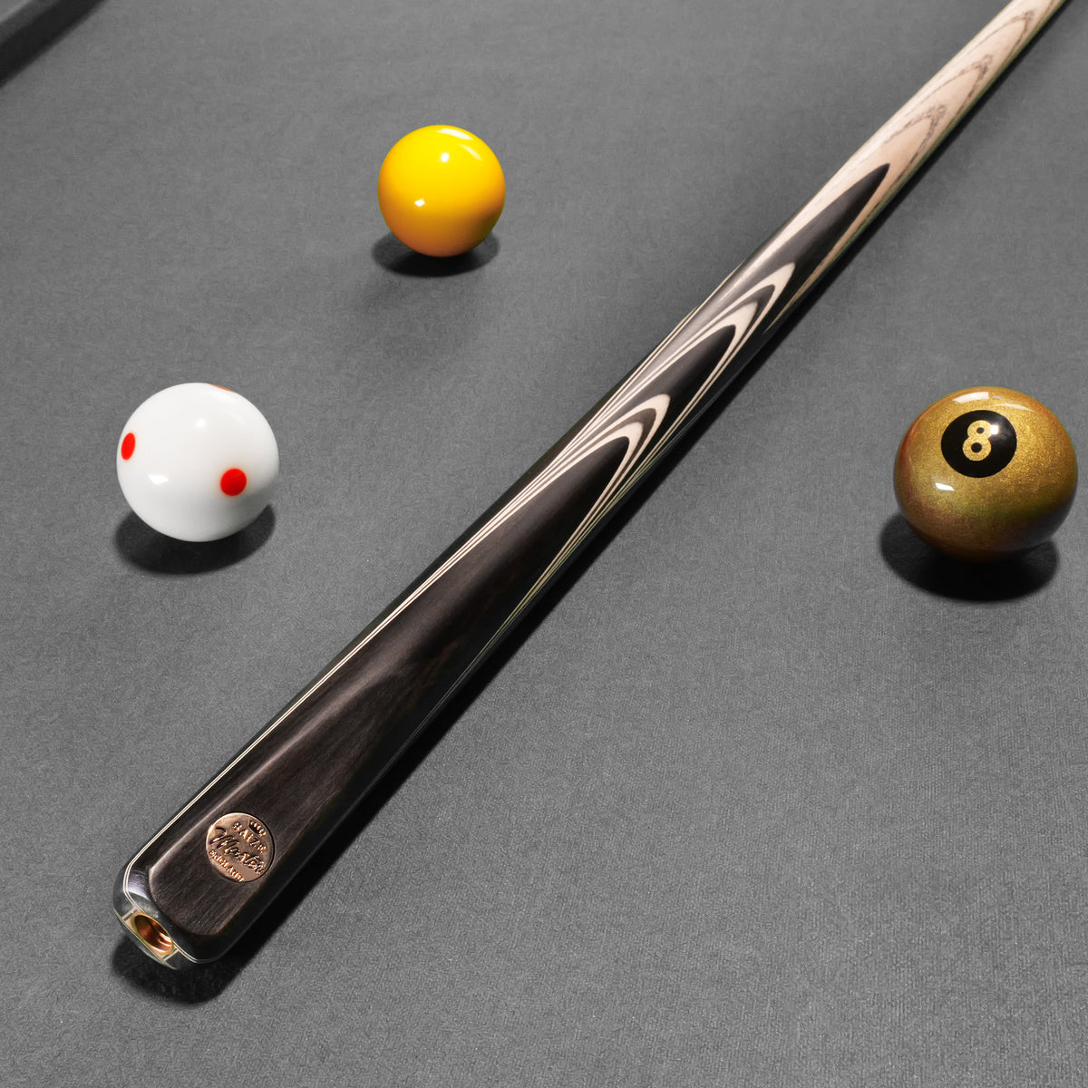 Baize Master Midnight Marksman 1 Piece Cue and Case Set with Baize Master Black Plastic Ends Case + Mini Butt