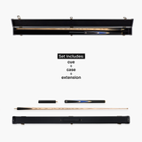 Jonny 8 Ball Sniper 3/4 Pool Cue and Case Set 8mm Tip with Black Hard Case + Mini Butt