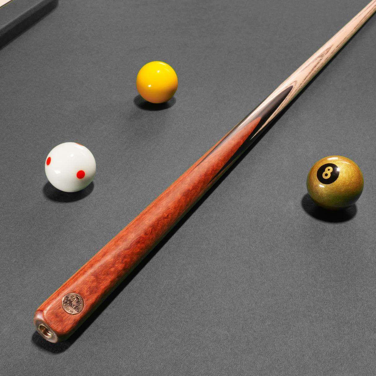 Baize Master Crimson Marksman 57 Inch 1 Piece English Pool Cue with 8.5mm Baize Master Blue Pressed Tip