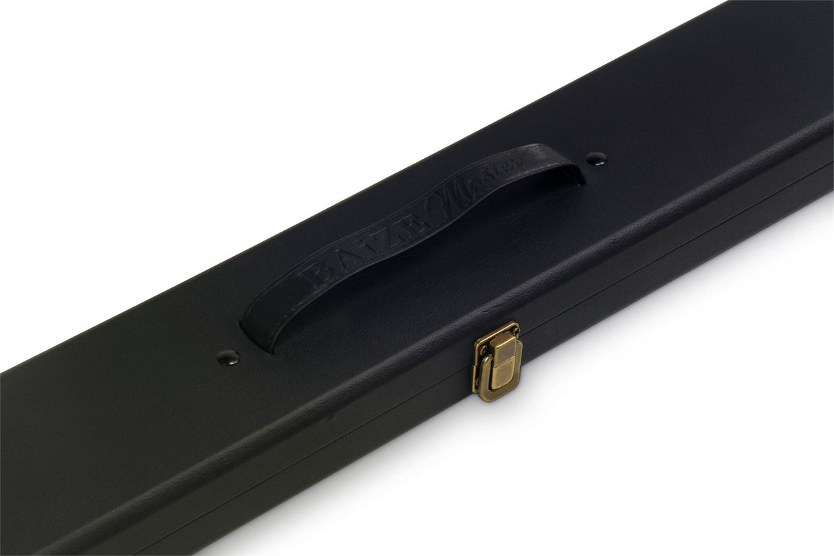 Baize Master 1pc WIDE PLAIN BLACK Pool Snooker Cue Case with Plastic Ends - Holds 3 Cues