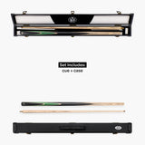 Baize Master CRUCIBLE 2 Piece Snooker and Pool Cue and Case Set with 9.5mm Red Layered Pro Tip