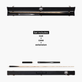 PRO147 Striker 3/4 Jointed Snooker and Pool Cue and Case Standard Set with 9.5mm Green Layered Tip