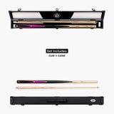 Baize Master CRUCIBLE 2 Piece Snooker and Pool Cue and Case Set with 9.5mm Red Layered Pro Tip