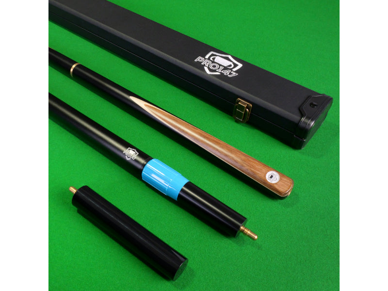 PRO147 Hurricane 57 Inch 3/4 Heavy Weight Snooker Pool Cue 9.5mm Tip with Hard Case and Extensions