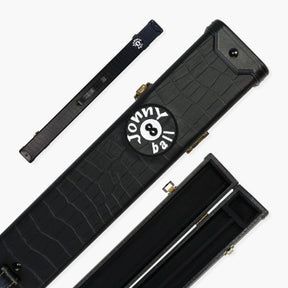 Jonny 8 Ball BLACK CROC Luxury Snooker Pool Cue Case – For 2 Piece Centre Joint Cue Jonny 8 Ball