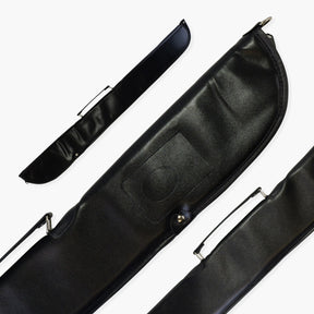 Economy Plain Black Vinyl Soft Cue Case for 57 Inch 2 Piece Snooker or Pool Cue Cue & Case