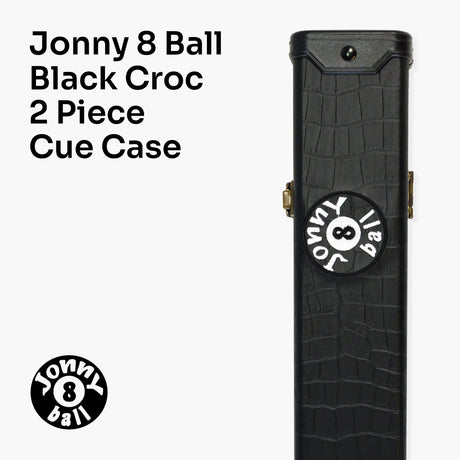 Jonny 8 Ball BLACK CROC Luxury Snooker Pool Cue Case – For 2 Piece Centre Joint Cue Jonny 8 Ball