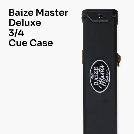 Baize Master 3/4 Deluxe Black Snooker Pool Case with Plastic Ends and Embroidered Logo - BLACK INTERIOR Baize Master