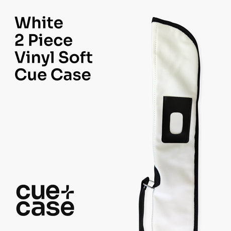 Quality Thick Padded WHITE Vinyl 2pc Soft Cue Case Cue & Case