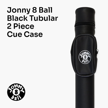 Jonny 8 Ball Black Tubular Cue Case + Shoulder Strap - Holds 2pc Snooker or Pool Cue Jonny 8 Ball