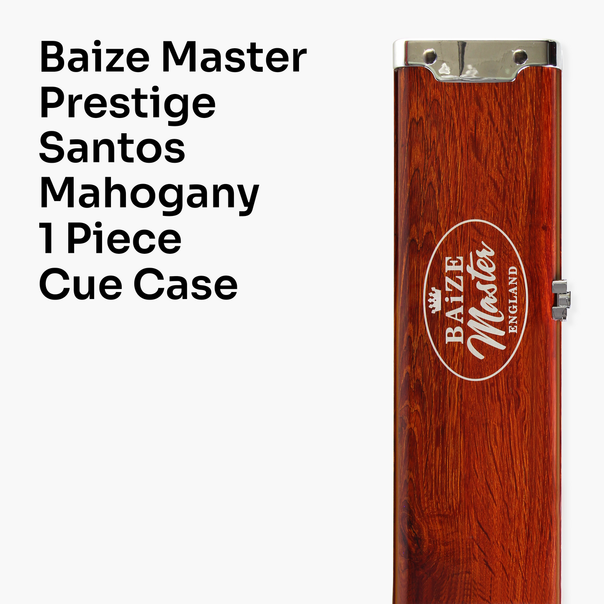 Baize Master PRESTIGE 1 Piece Metal Snooker Pool Cue Case - Holds 3 Cues