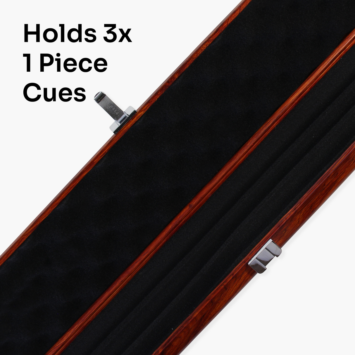 Baize Master PRESTIGE 1 Piece Metal Snooker Pool Cue Case - Holds 3 Cues