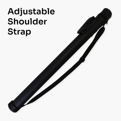 Jonny 8 Ball Black Tubular Cue Case + Shoulder Strap - Holds 2pc Snooker or Pool Cue Jonny 8 Ball