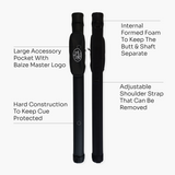 Baize Master 2pc Tubular Snooker Pool Cue Case with 9 inch Accessory Pocket
