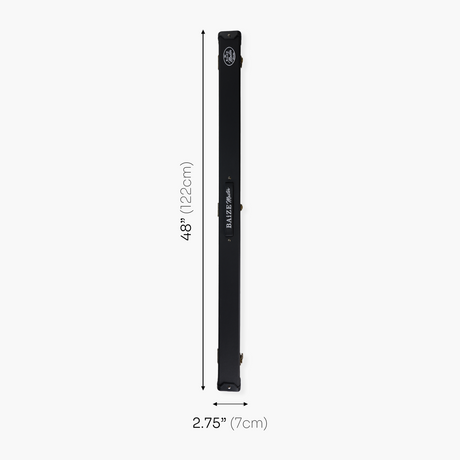 Baize Master BLACK + WHITE INTERIOR 3/4 Deluxe Black Pool Snooker Cue Case with Plastic Ends and Embroidered Logo Baize Master