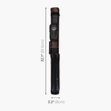 Baize Master BROWN & BLACK Leather Patch Effect SQUARE Cue Case - Holds 2 Centre Jointed Cues
