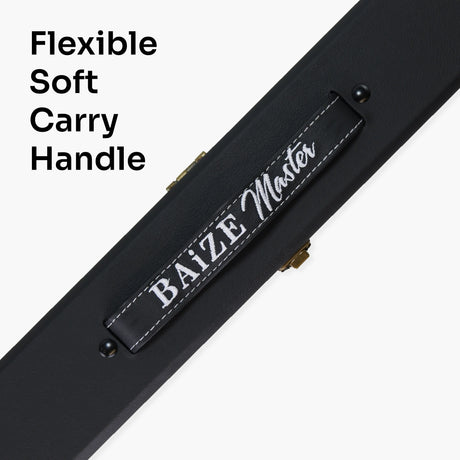 Baize Master 3/4 Deluxe Black Snooker Pool Case with Plastic Ends and Embroidered Logo - BLACK INTERIOR Baize Master