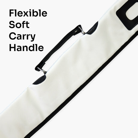 Quality Thick Padded WHITE Vinyl 2pc Soft Cue Case Cue & Case