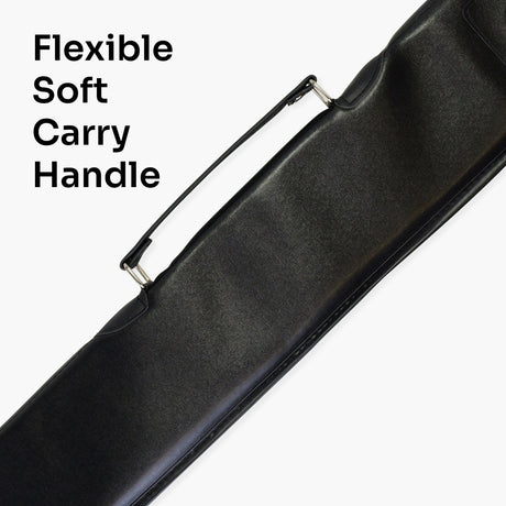 Economy Plain Black Vinyl Soft Cue Case for 57 Inch 2 Piece Snooker or Pool Cue Cue & Case