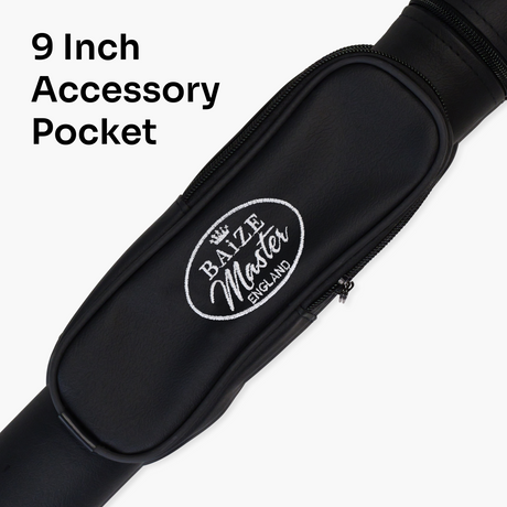 Baize Master 2pc Tubular Snooker Pool Cue Case with 9 inch Accessory Pocket Baize Master