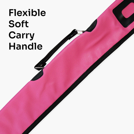 Quality Thick Padded HOT PINK Vinyl 2pc Soft Snooker Pool Cue Case Cue & Case
