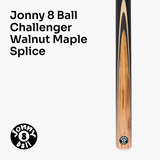 Jonny 8 Ball Challenger 57 Inch 2 Piece Centre Joint English Pool Cue with 8mm Pro Leather Tip