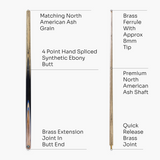 Jonny 8 Ball Challenger 57 Inch 2 Piece Centre Joint English Pool Cue with 8mm Pro Leather Tip