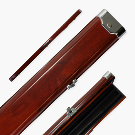 Pro Aluminium One Piece Wood Grain Cue Case Metal Ends - Holds 2 Cues