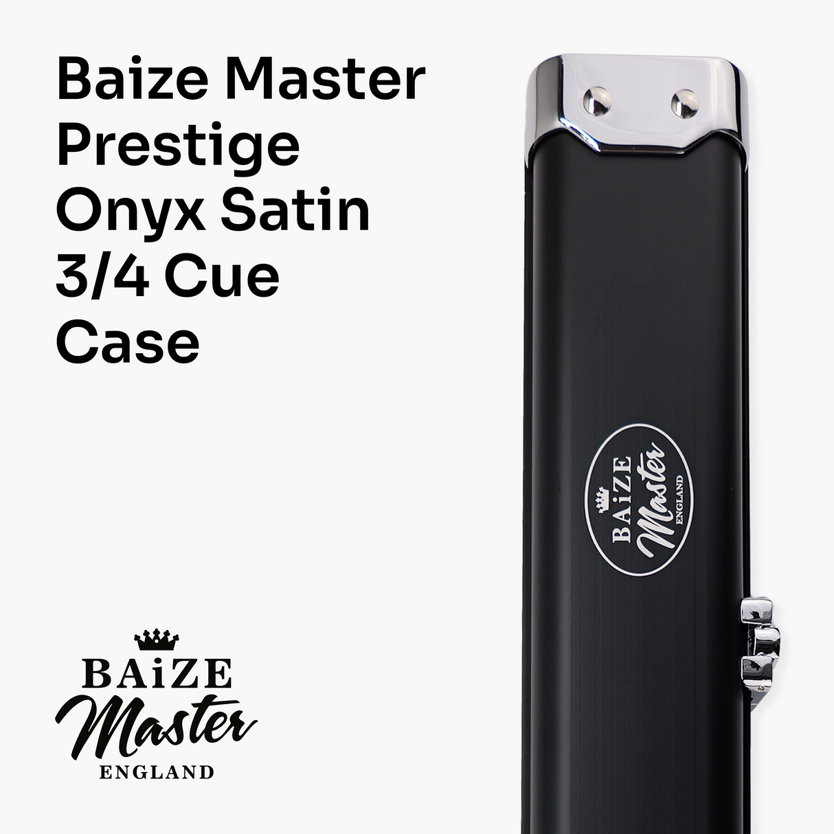 Baize Master Prestige 3/4 Luxury Snooker Pool Cue Case - Holds 1 x 3/4 Jointed Cue & Extensions