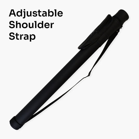 Jonny 8 Ball Black Tubular Cue Case + Shoulder Strap - Holds 2pc Snooker or Pool Cue Jonny 8 Ball