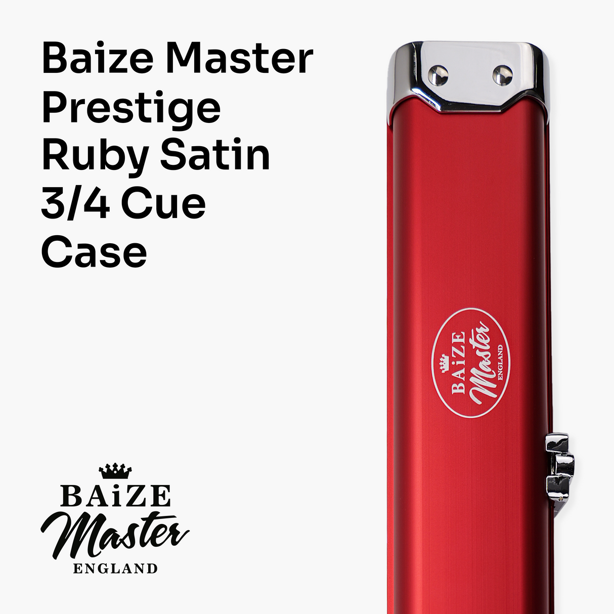 Baize Master Prestige 3/4 Luxury Snooker Pool Cue Case - Holds 1 x 3/4 Jointed Cue & Extensions
