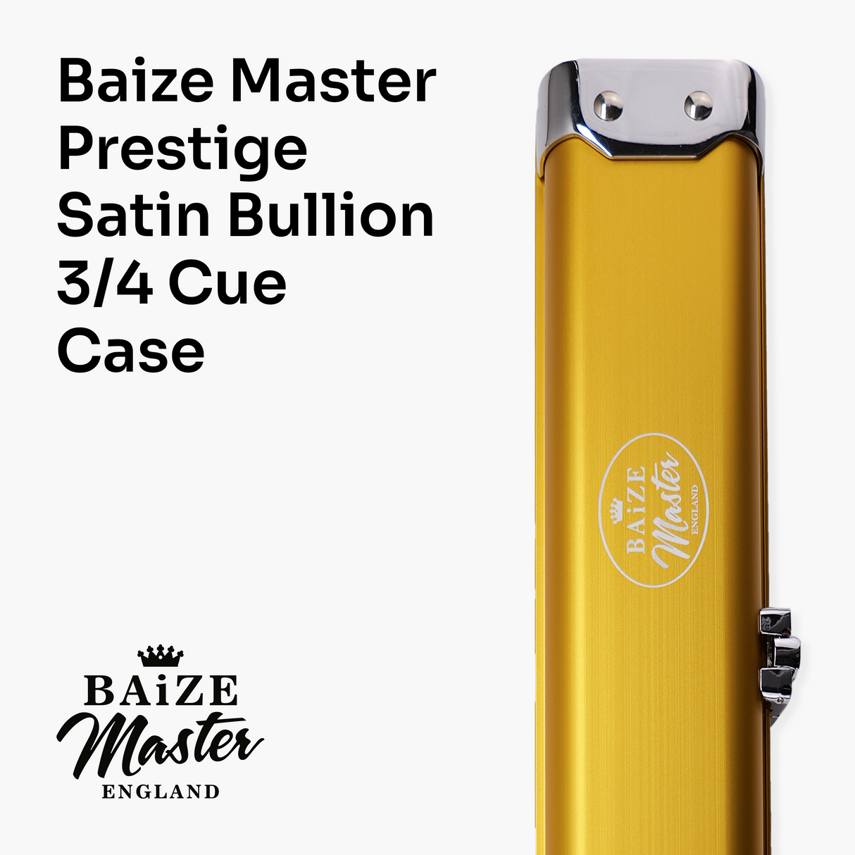 Baize Master Prestige 3/4 Luxury Snooker Pool Cue Case - Holds 1 x 3/4 Jointed Cue & Extensions