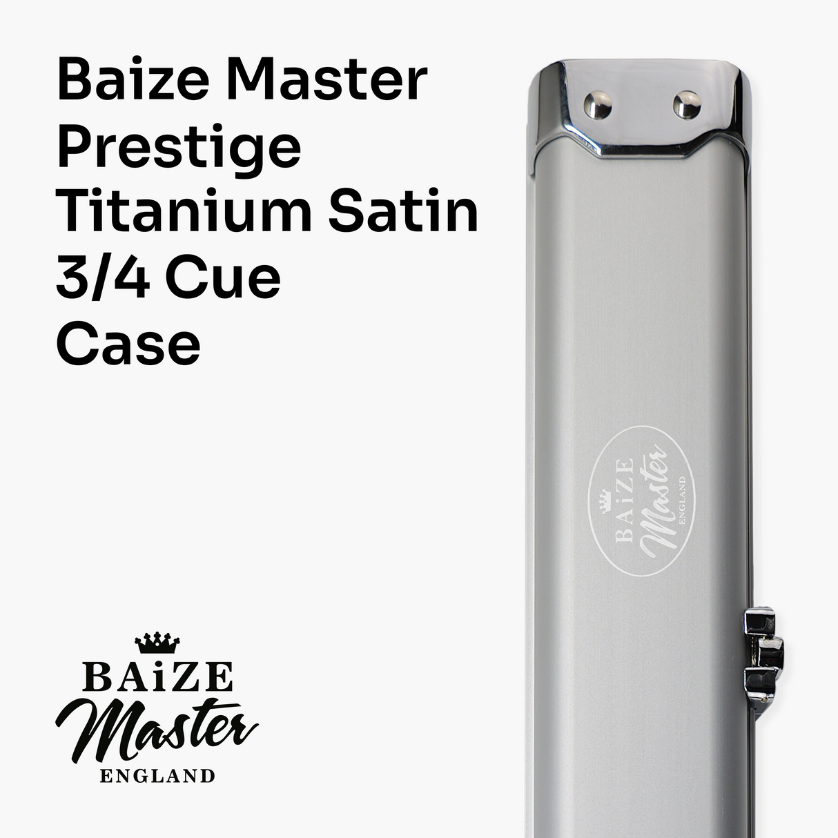 Baize Master Prestige 3/4 Luxury Snooker Pool Cue Case - Holds 1 x 3/4 Jointed Cue & Extensions