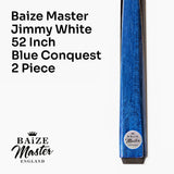 Baize Master JIMMY WHITE Signature CONQUEST 52 Inch 2 Piece Kids Snooker Pool Cue 9.5mm Tip