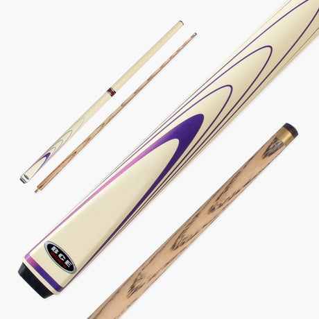 BCE Stylish Cream & Purple 2-Piece Ash Snooker Pool Cue BSP-2