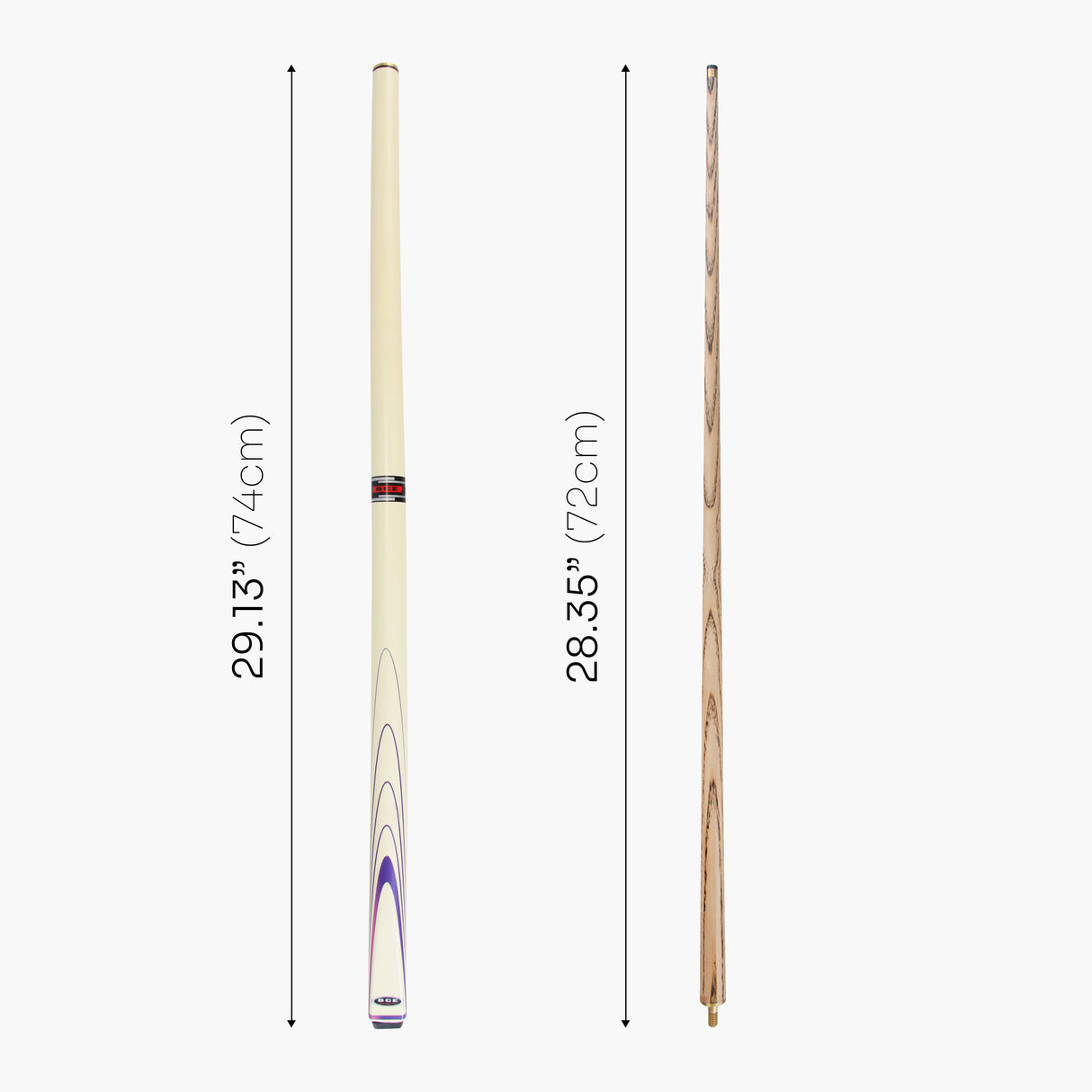 BCE Stylish Cream & Purple 2-Piece Ash Snooker Pool Cue BSP-2