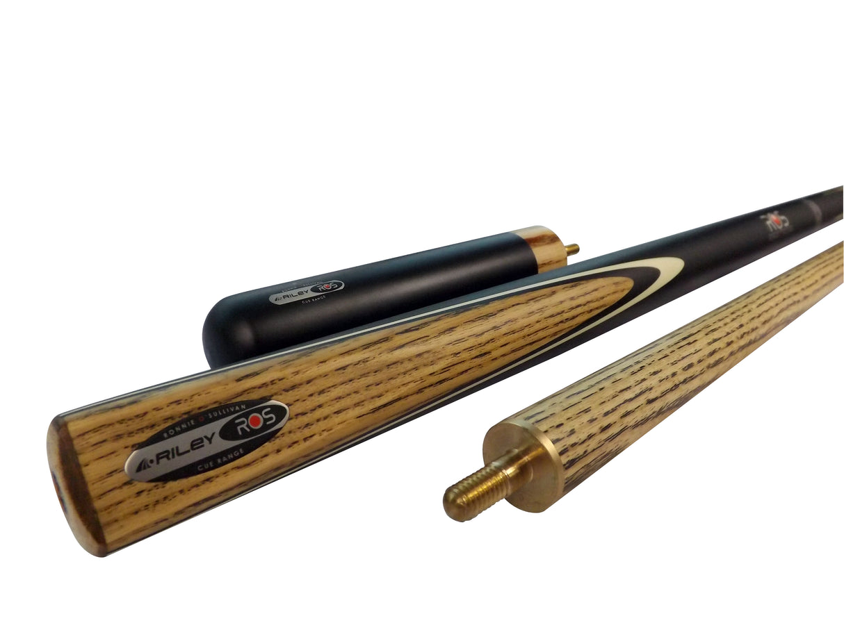Riley Ronnie O’Sullivan Endorsed Limited Edition 2 Piece Ash Snooker and English Pool Cue 9.5mm Tip with Mini Butt Extension - EL-06E